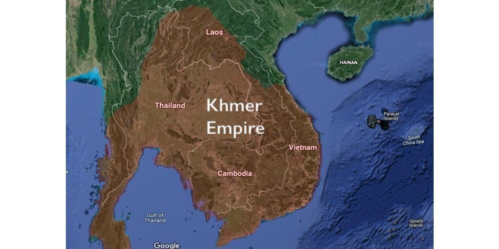 mapa del Imperio Khmer
